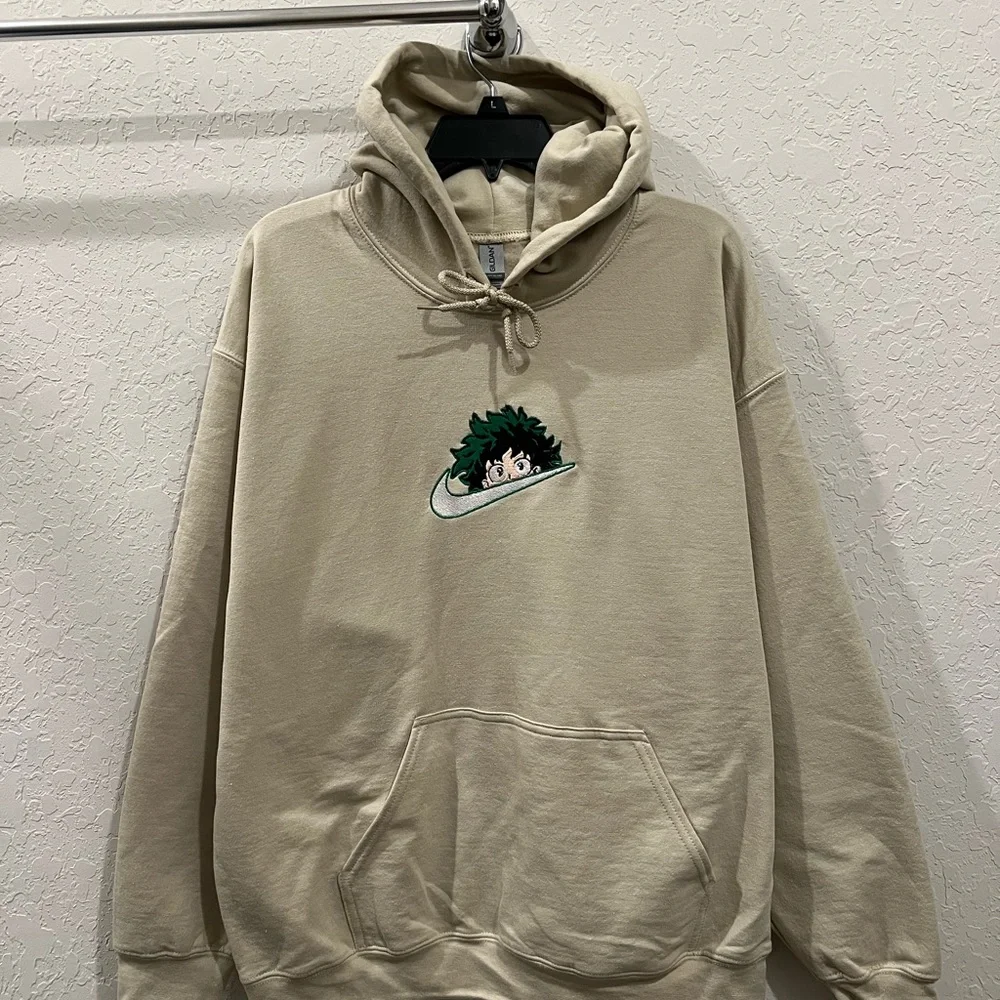 Deku check Cream Hoodie anime my hero academia izuku midoriya - Picture 6 of 6